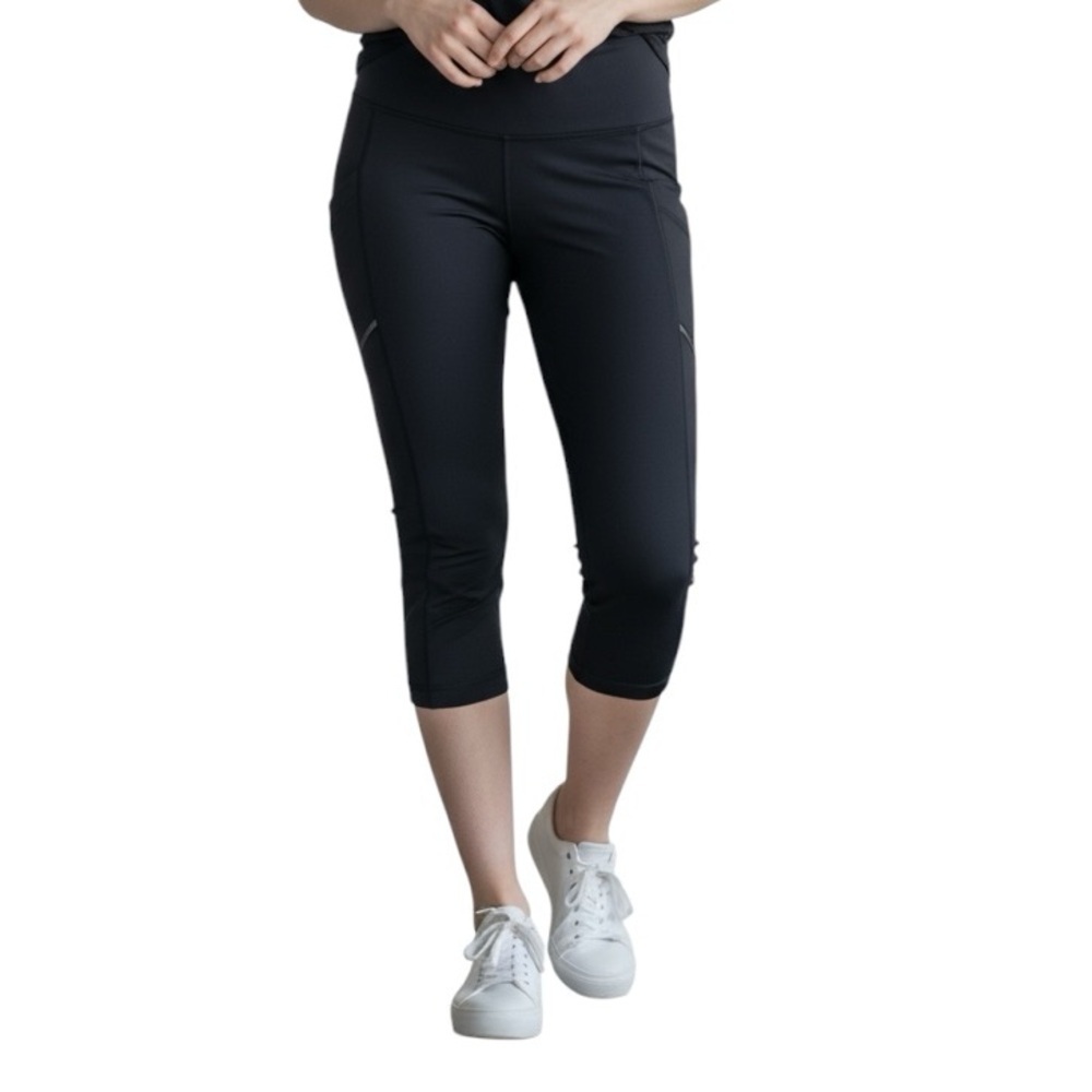 LULULEMON Women’s Black Run A Marathon Crop Leggings with Pockets Size 6